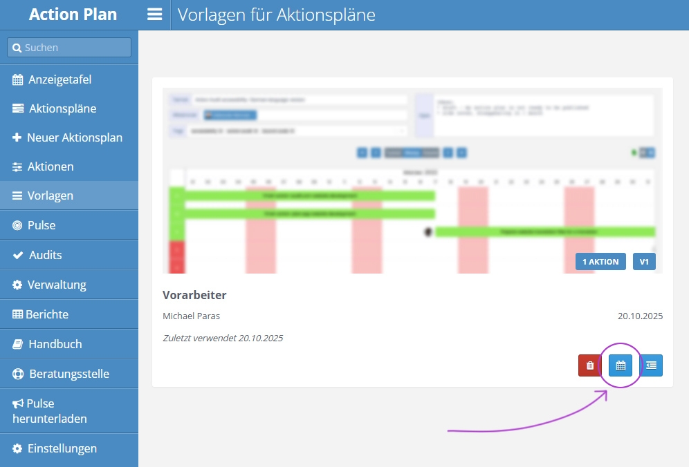Vorlagen planen