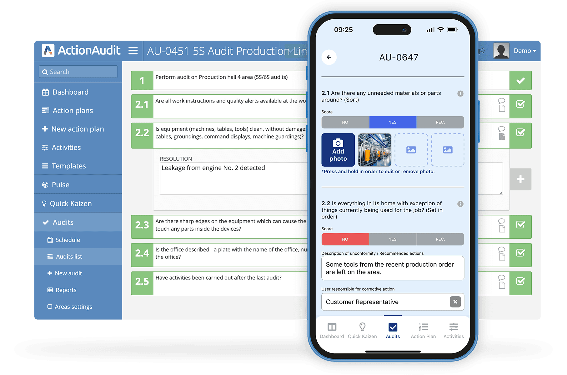 action audit interface