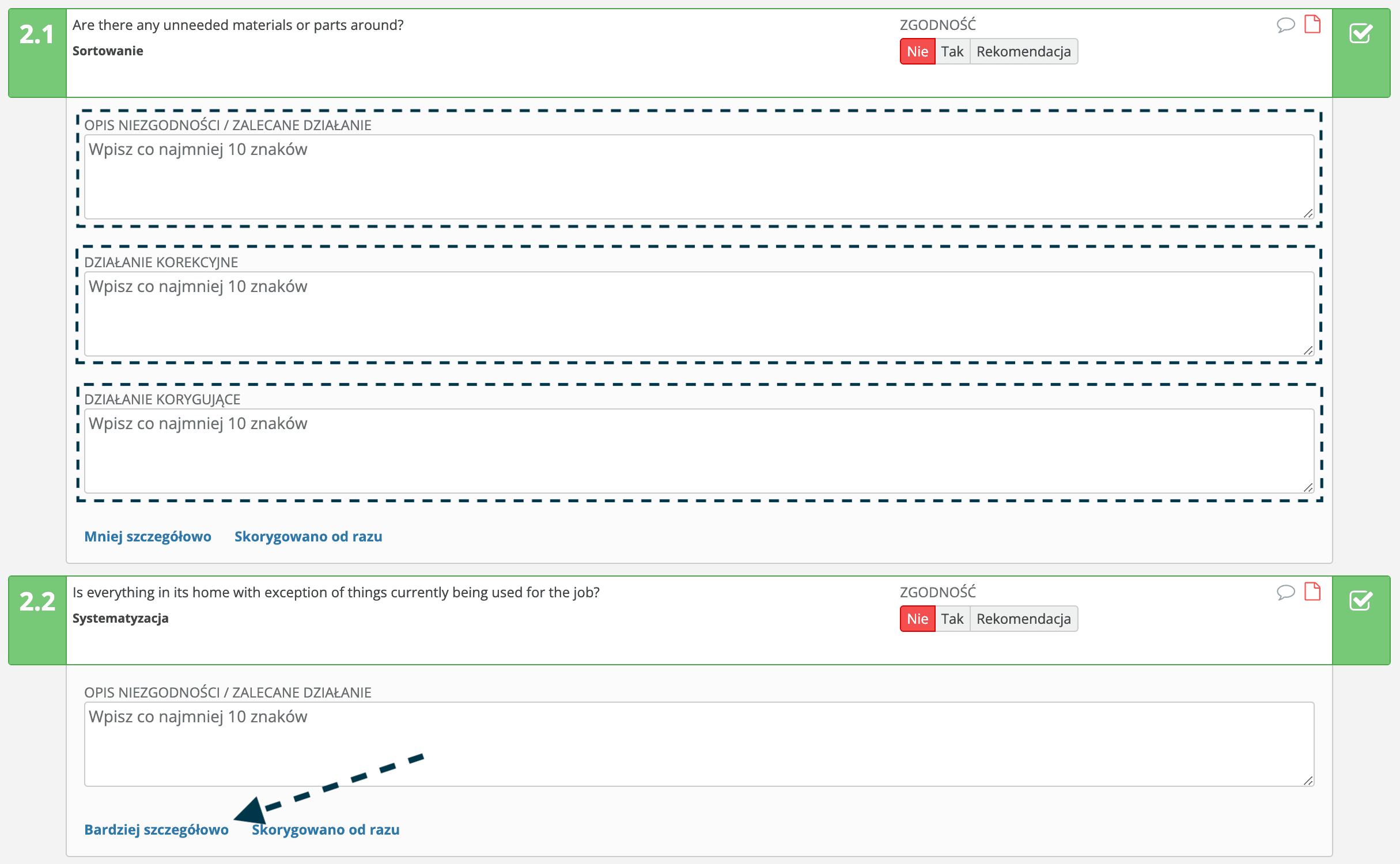 Dokładniejsze rozpisanie niezgodności na WWW