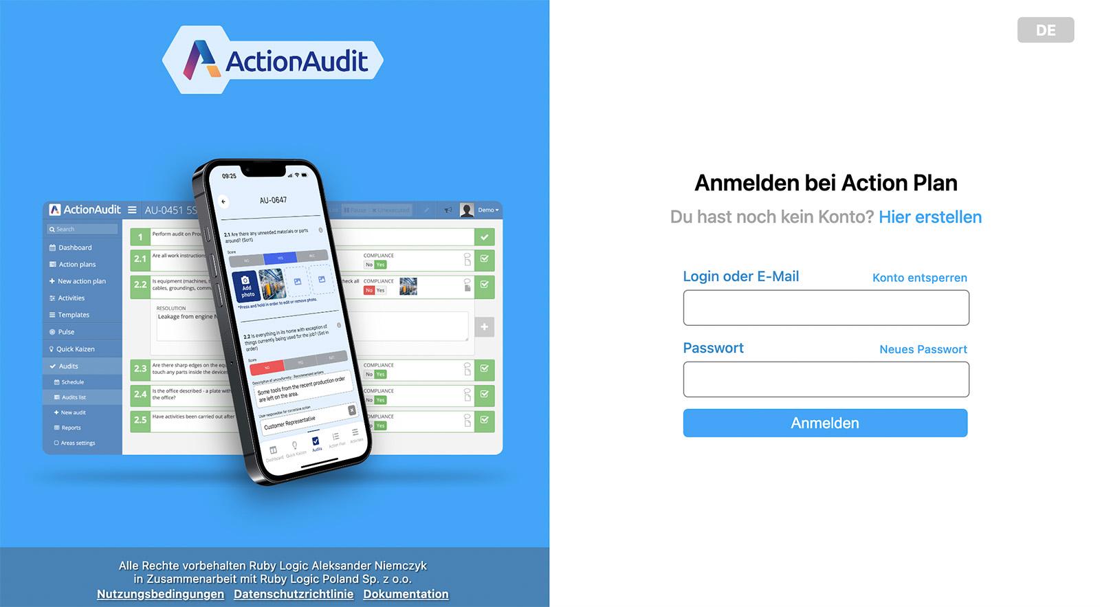 Neues Design des Anmeldeformulars