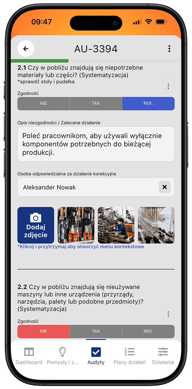 Podgląd kompleksowego audytowania mobilnego