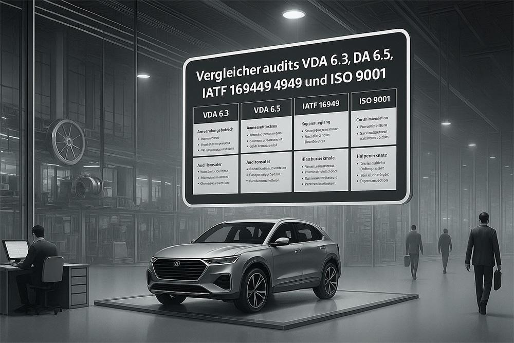 Vergleich der Audits VDA 6.3-, VDA 6.5-, IATF 16949- und ISO 9001
