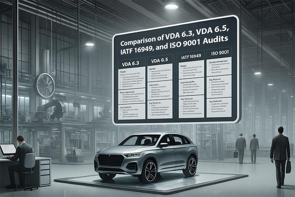 Comparison of VDA 6.3, VDA 6.5, IATF 16949, and ISO 9001 Audits