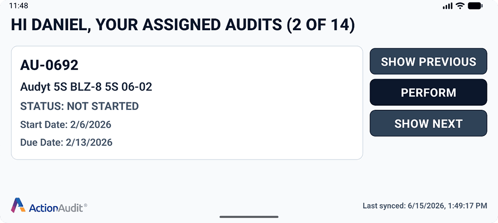 Browse Assigned Audits on RealWear Navigator 520