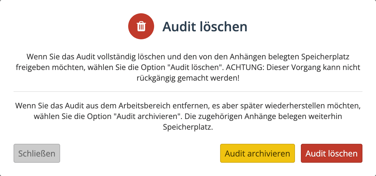 Zwei Löschstufen für ein Objekt