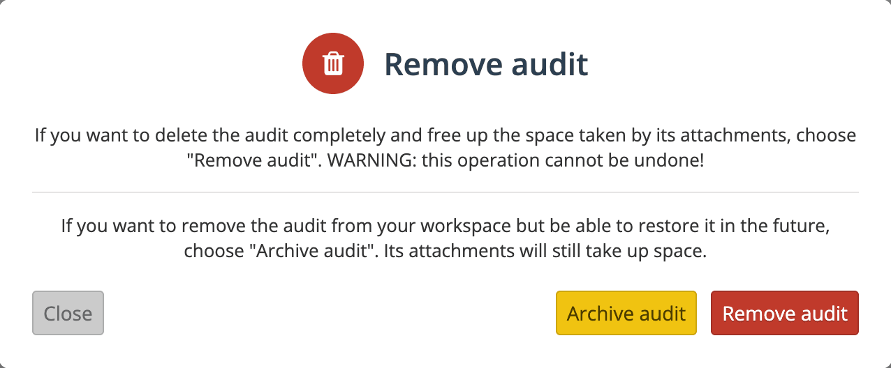 Two levels of object deletion