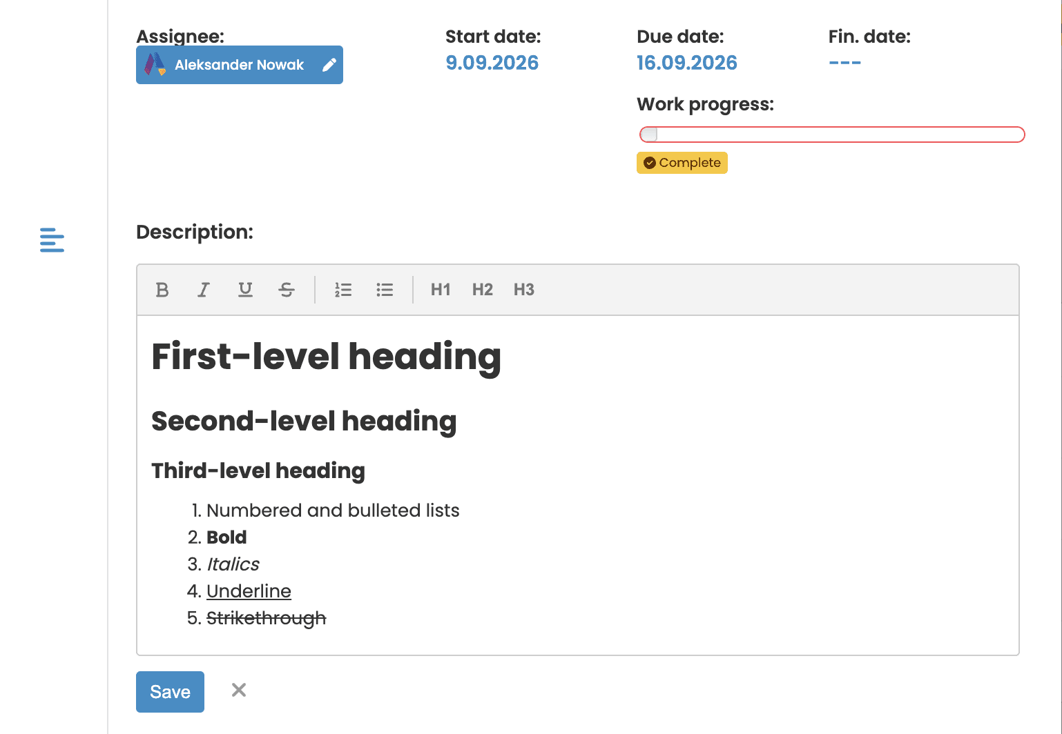 WYSIWYG editor