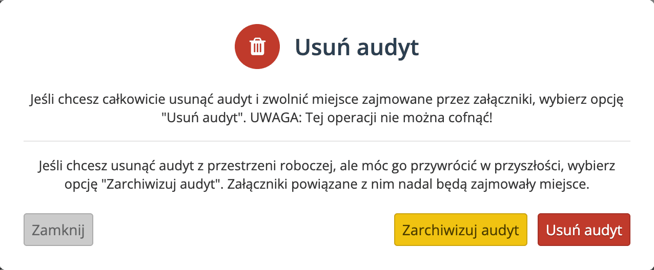 Dwa poziomy usuwania obiektu