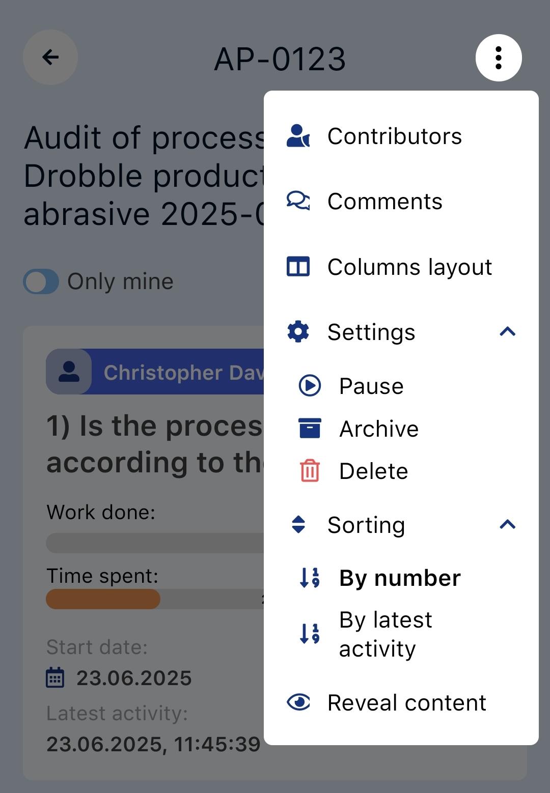 Action plan settings