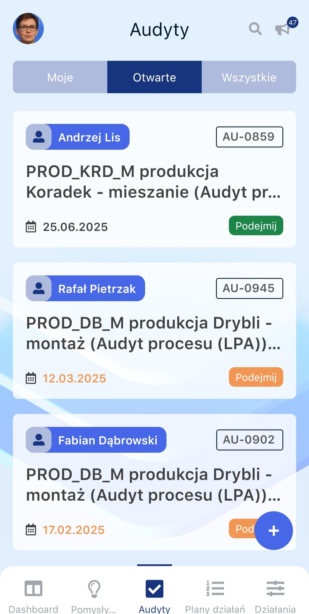 Lista audytów