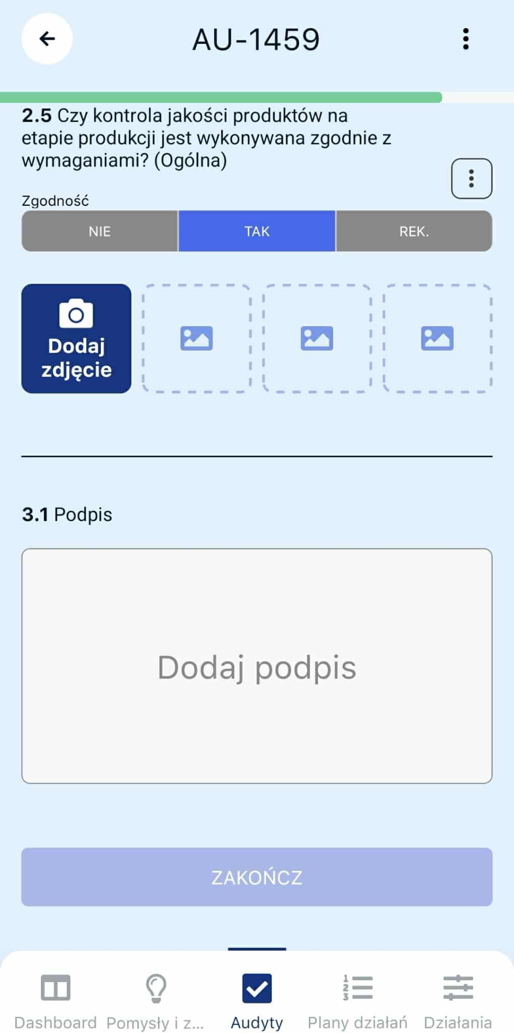 Podpis audytu