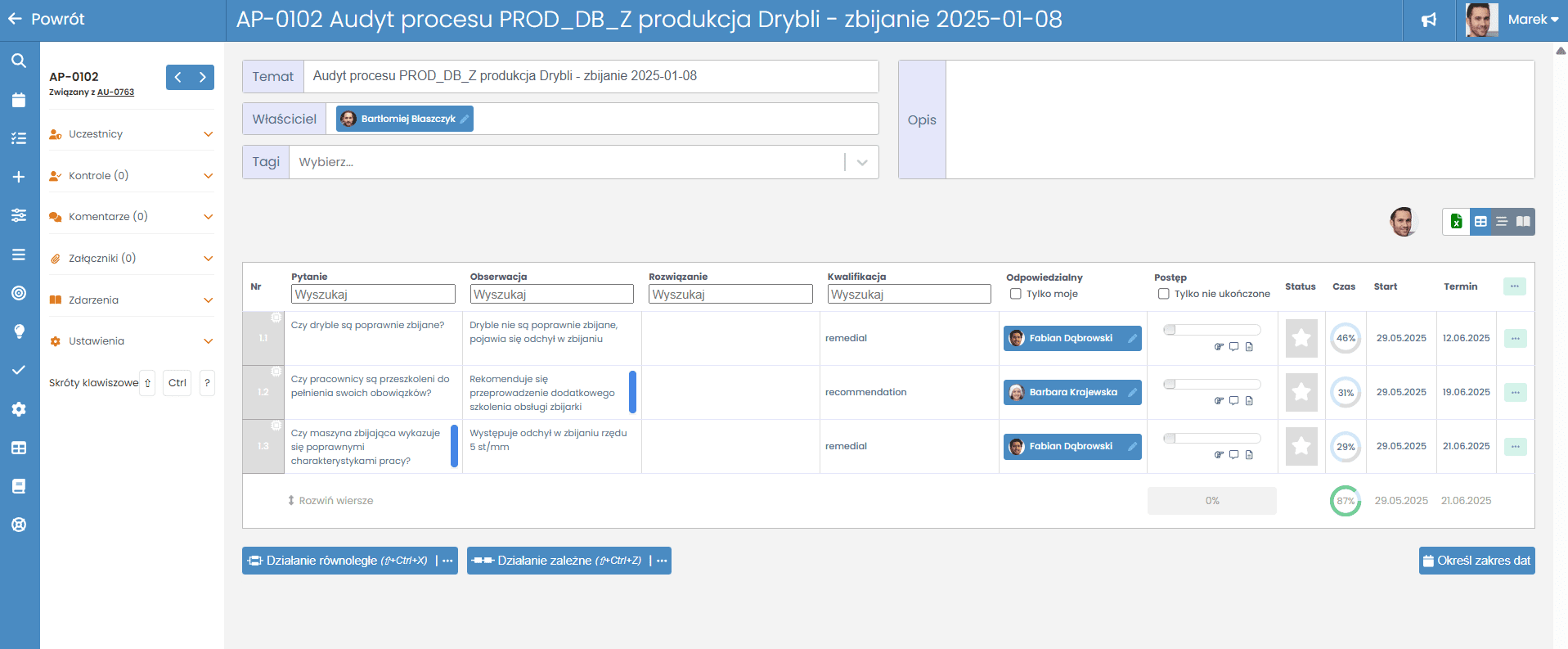 Automatyczny plan korekcyjny
