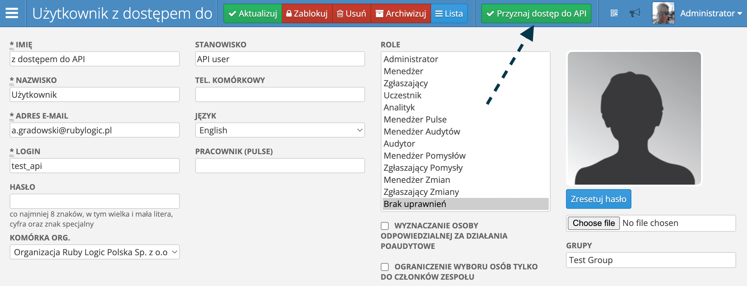Dostęp do zasobów