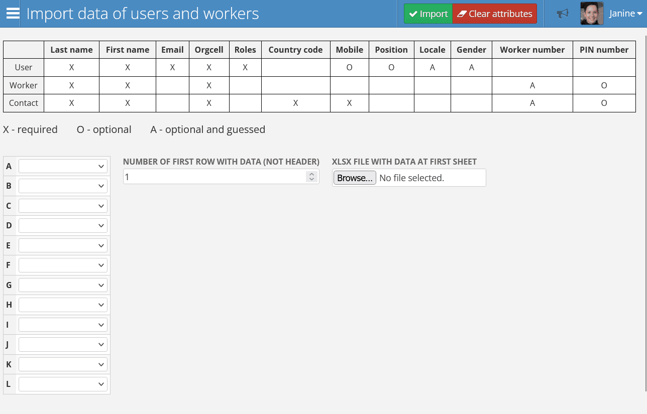 Import Columns