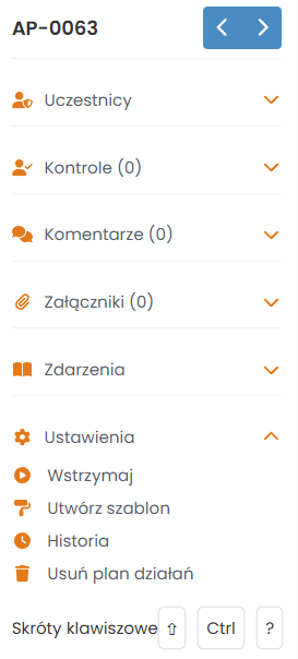 Biały pasek funkcji