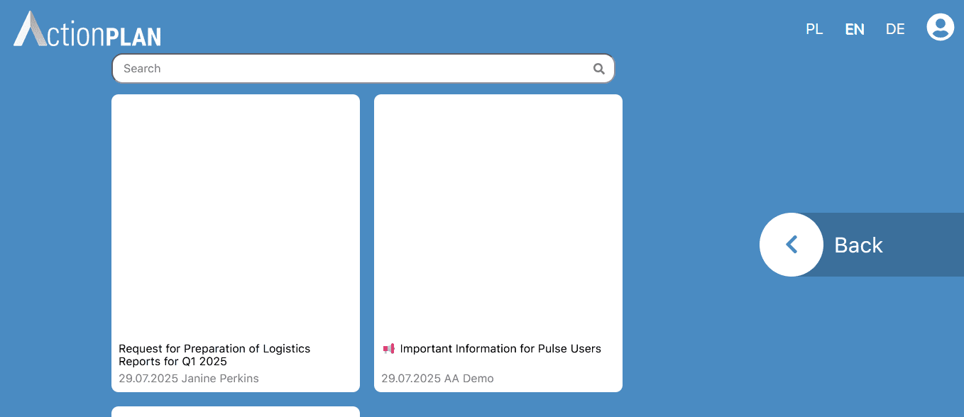 Messages module screen