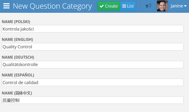 Question Categories