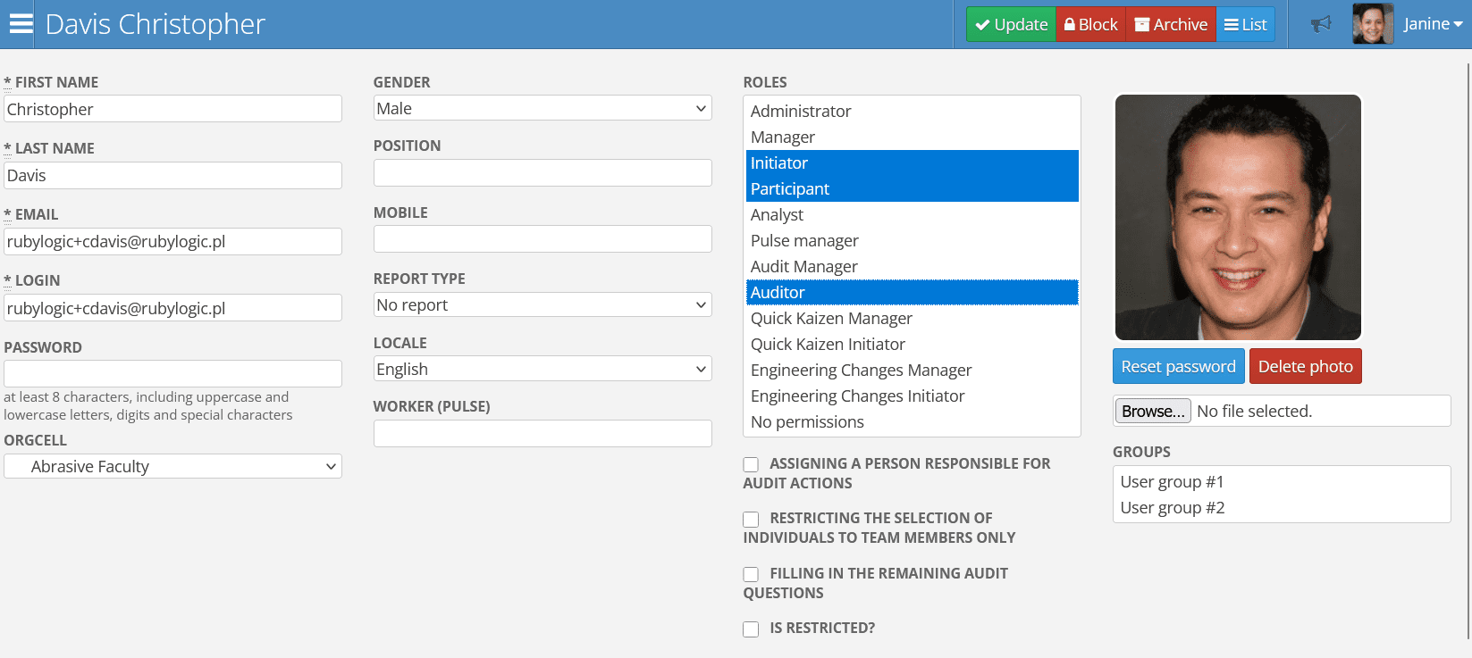 User Form