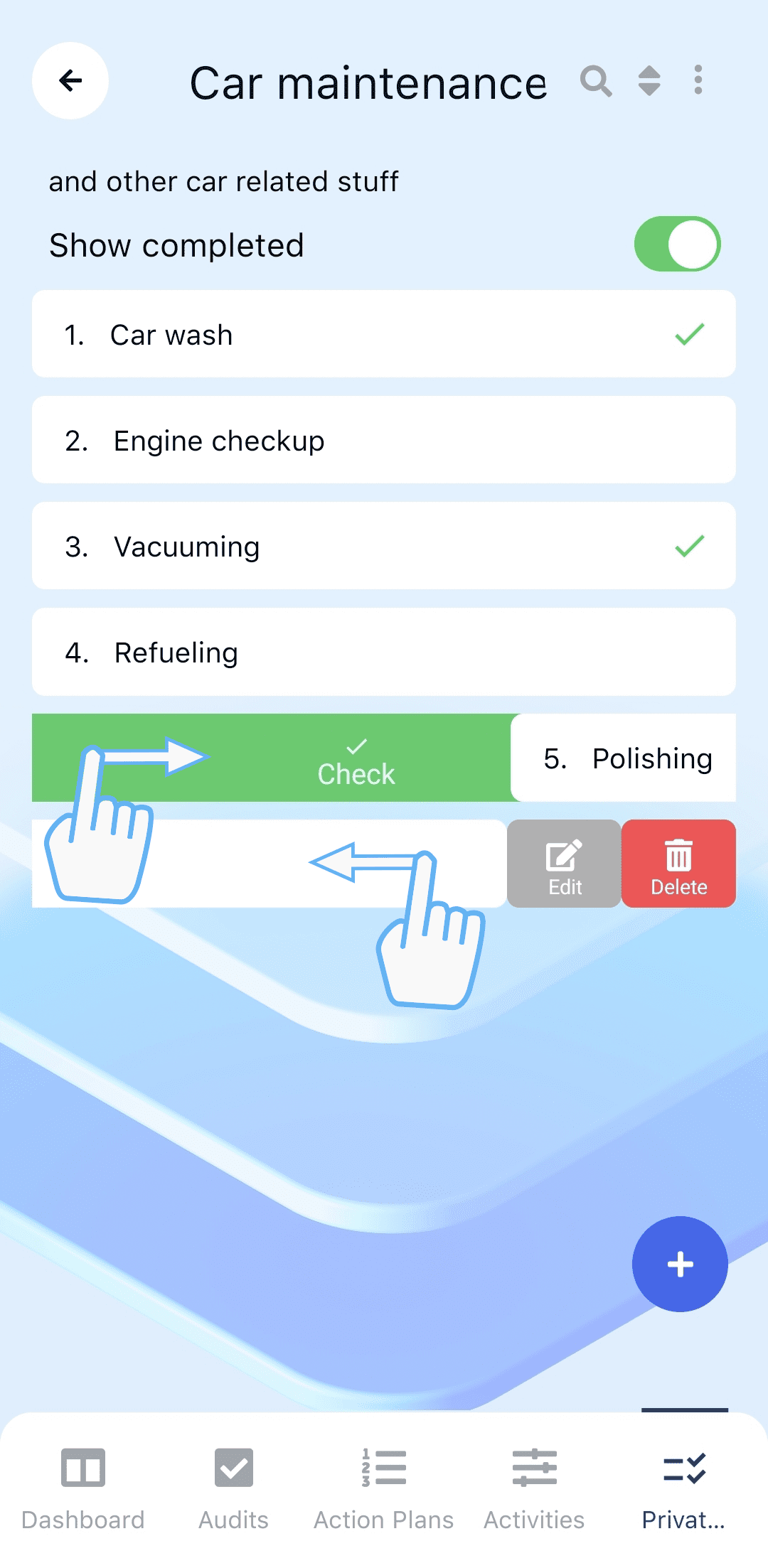 Task list view