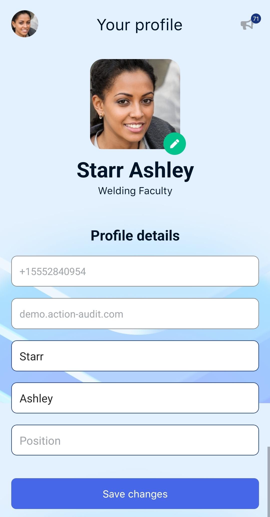 Profile settings