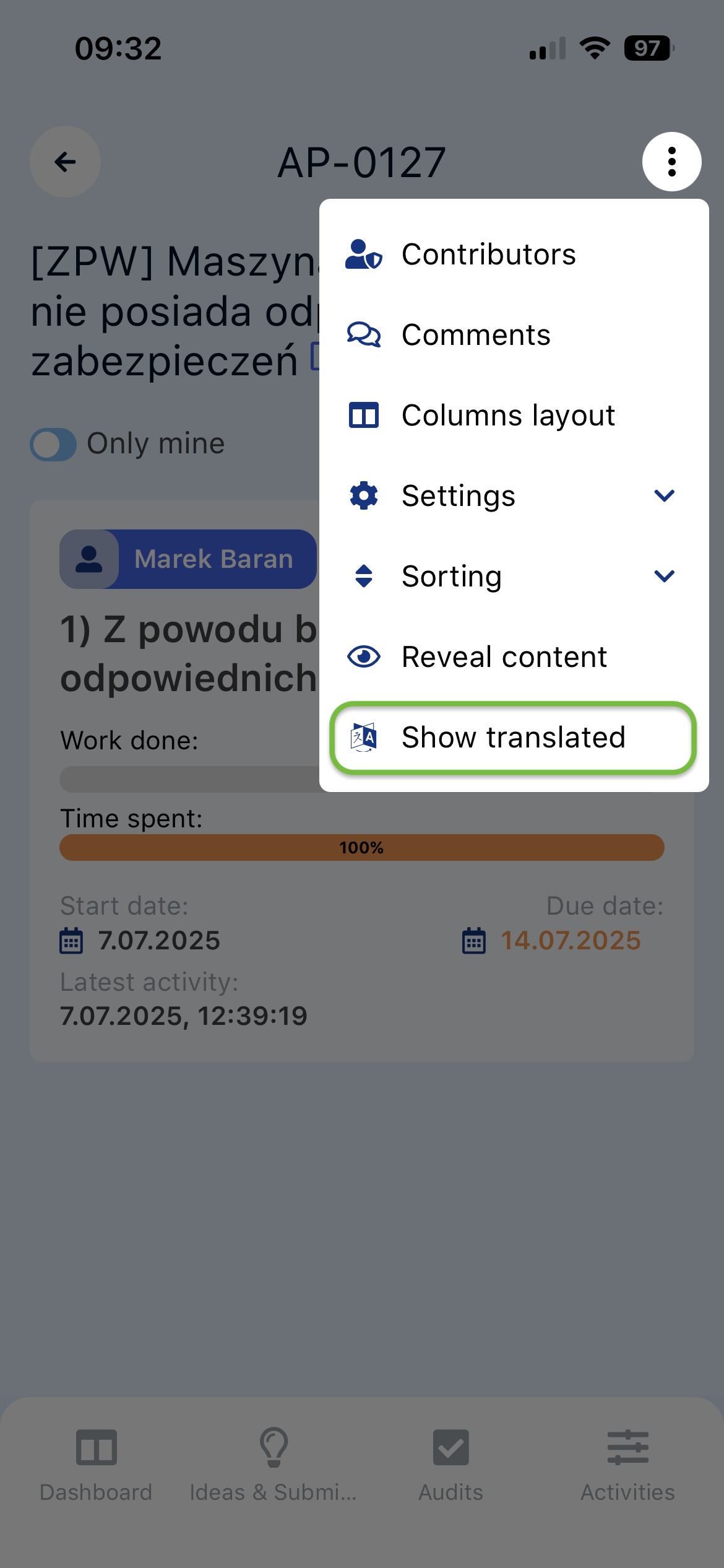 Translating action plans