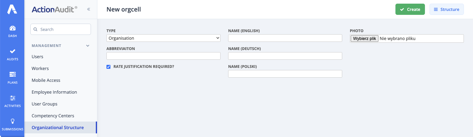 Adding new organizational cell 2