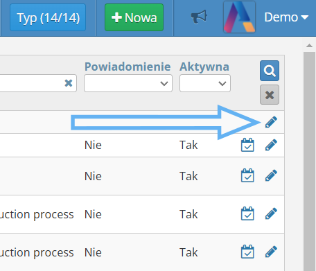 Edycja obszaru audytu