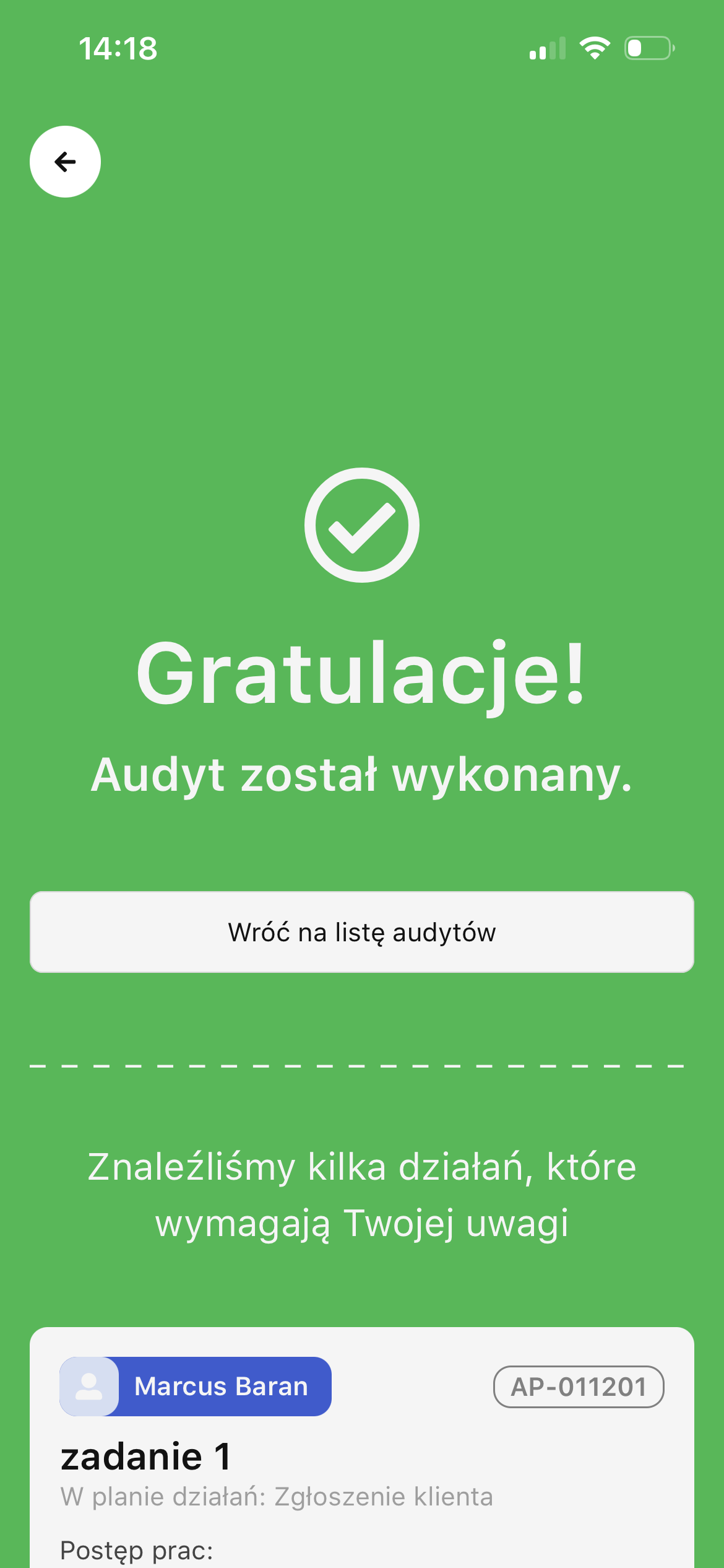 Zakończenie audytu