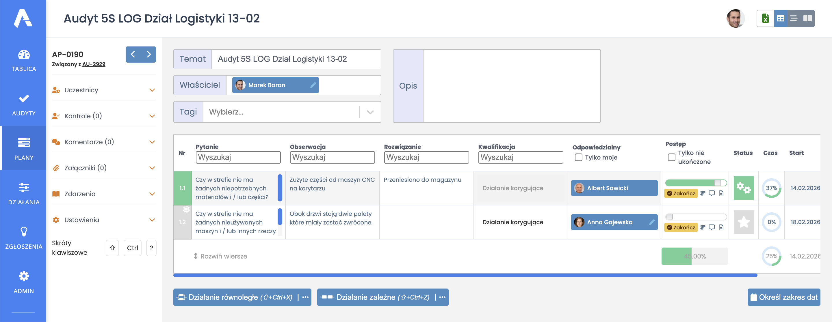 Automatyczny plan korekcyjny