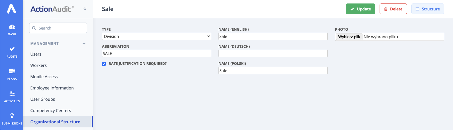 Editing organizational cell 2