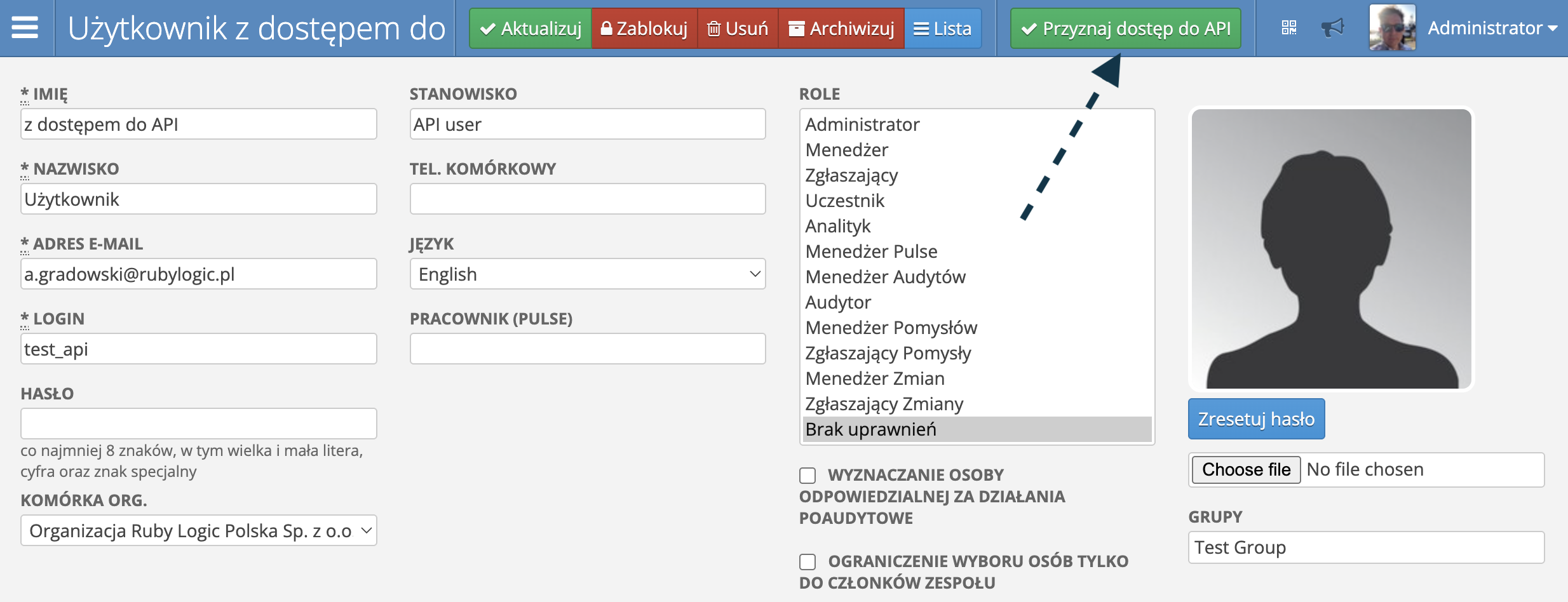 Dostęp do zasobów