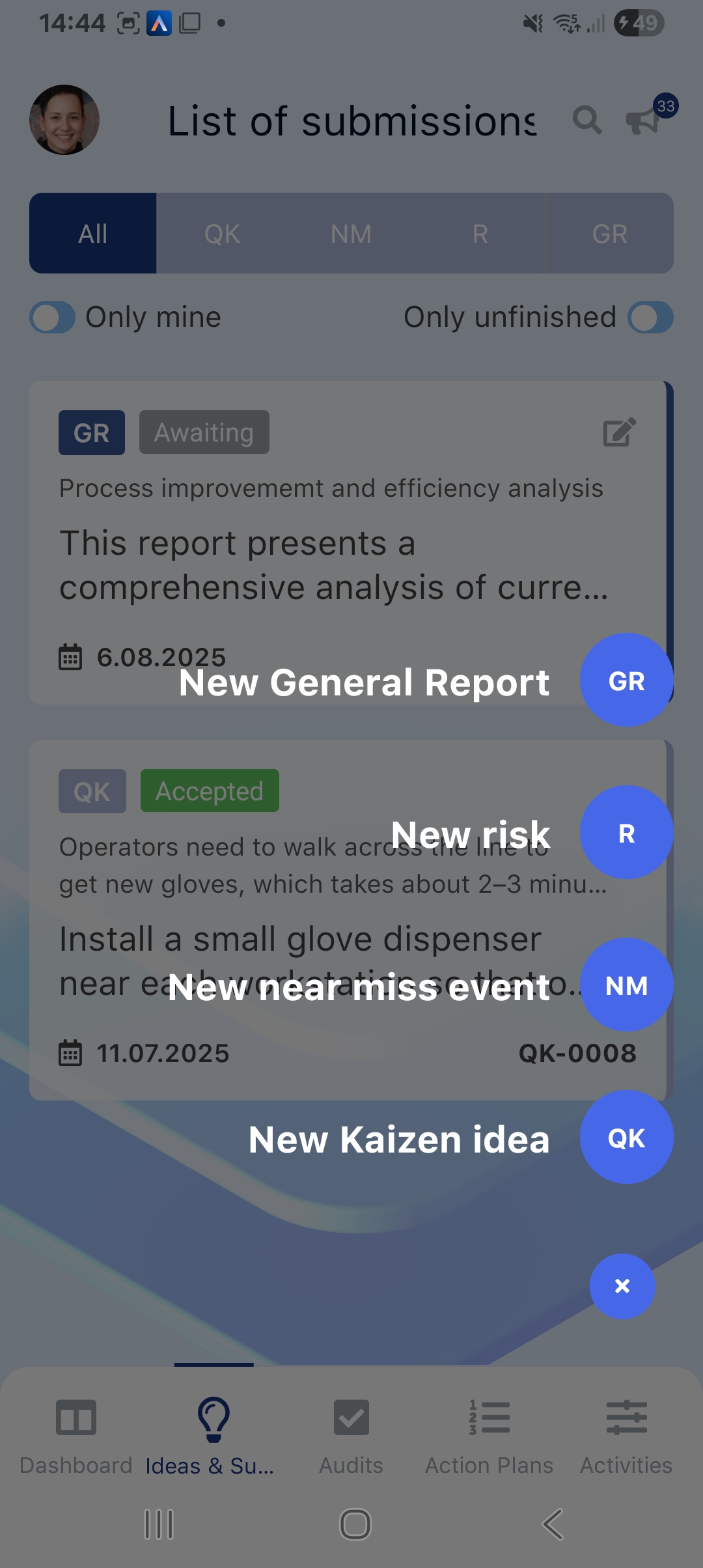 Adding a submission in Pulse app