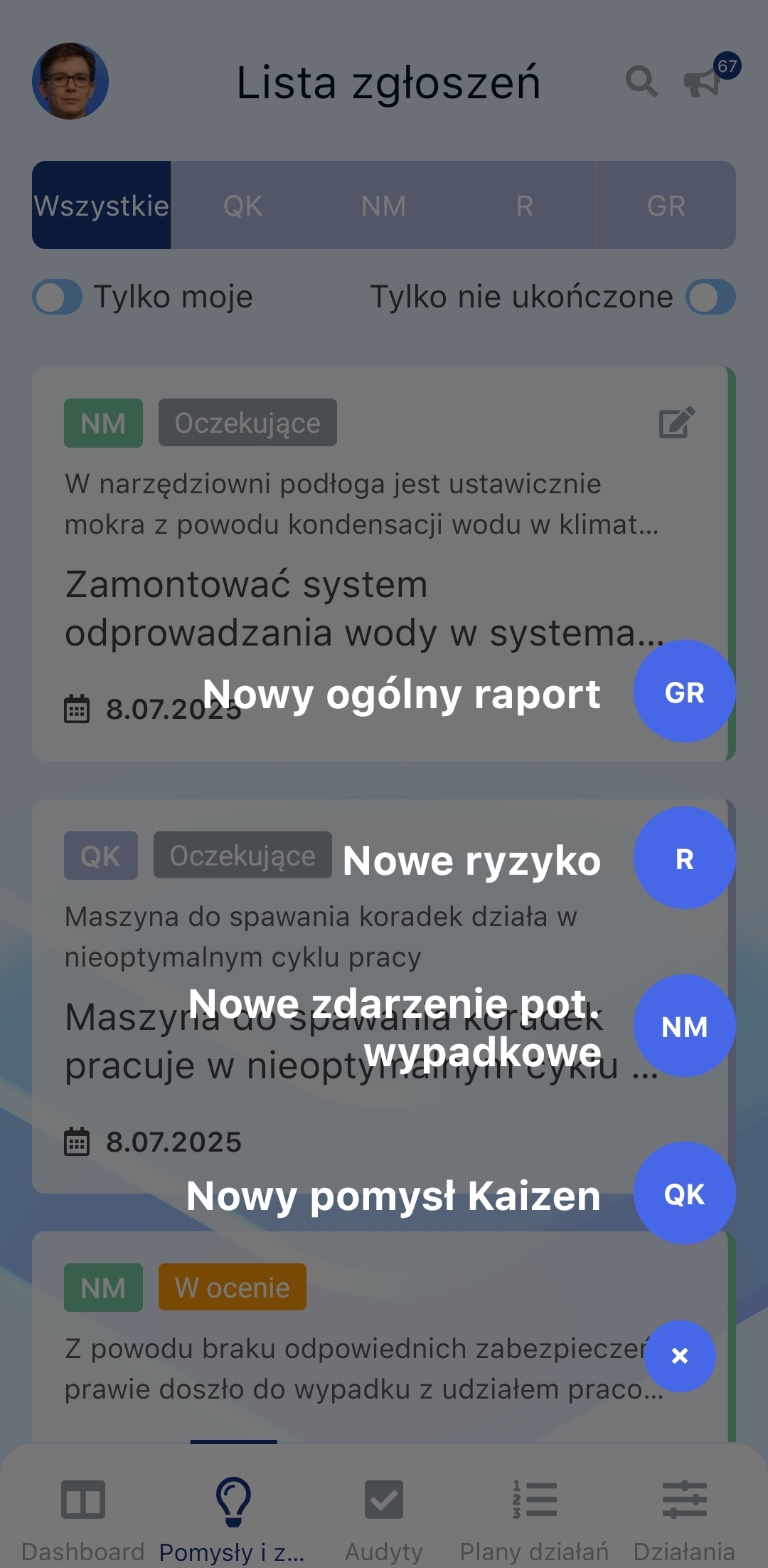 Dodawanie zgłoszenia w aplikacji Pulse