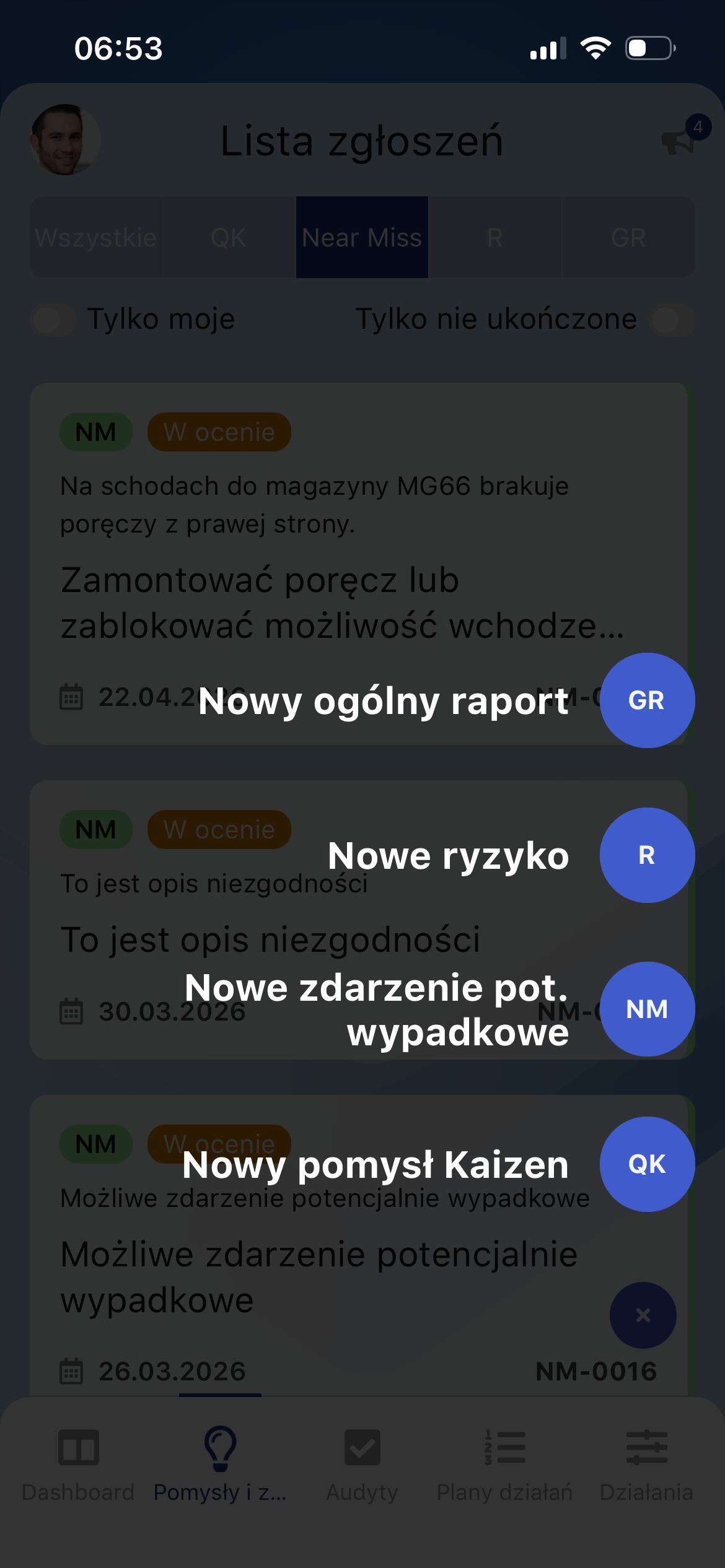 Dodawanie zgłoszenia w aplikacji Pulse