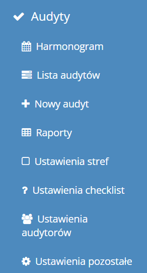 Action Audit menu