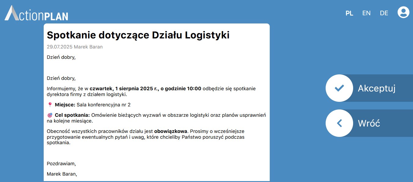 Przykład wiadomości