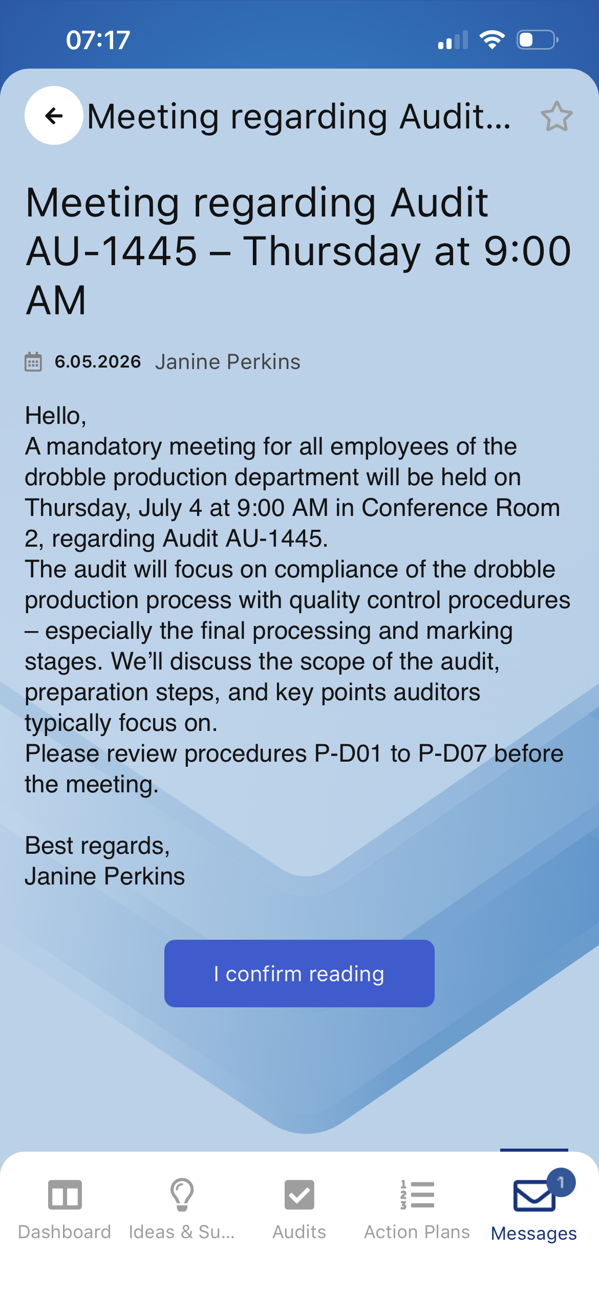 Message details