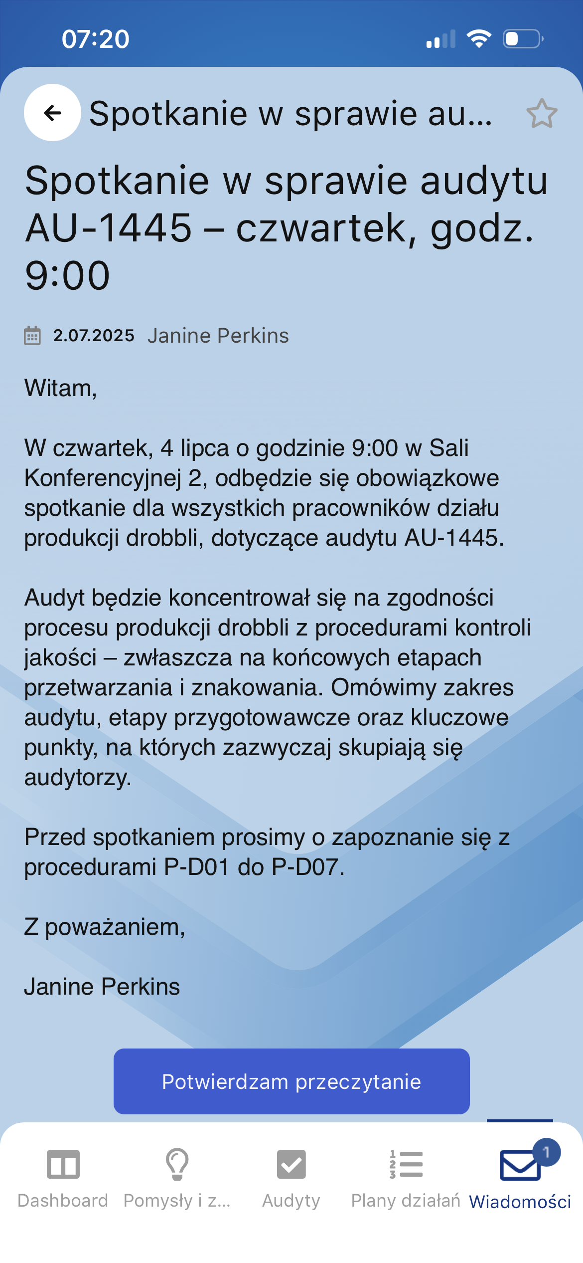 Szczegóły wiadomości