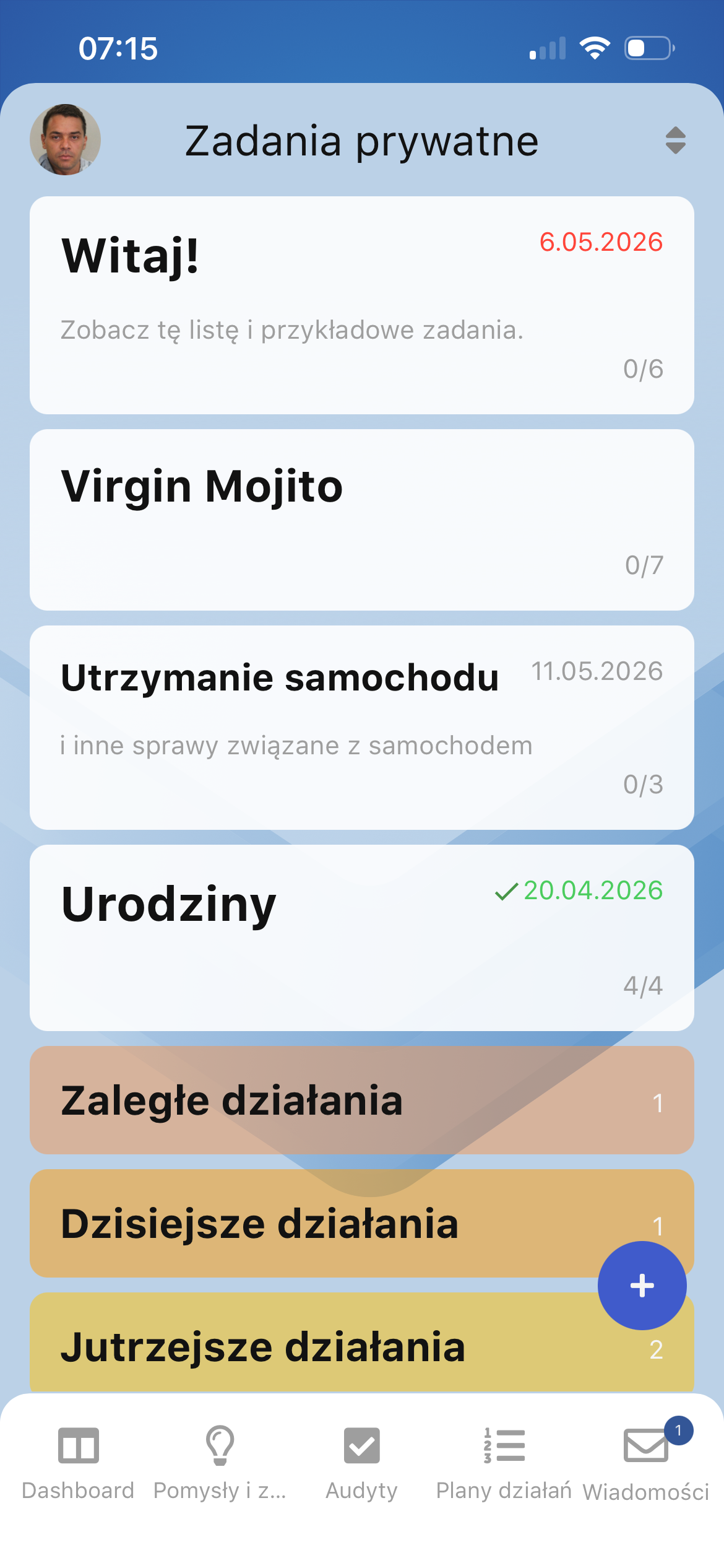 Lista działań