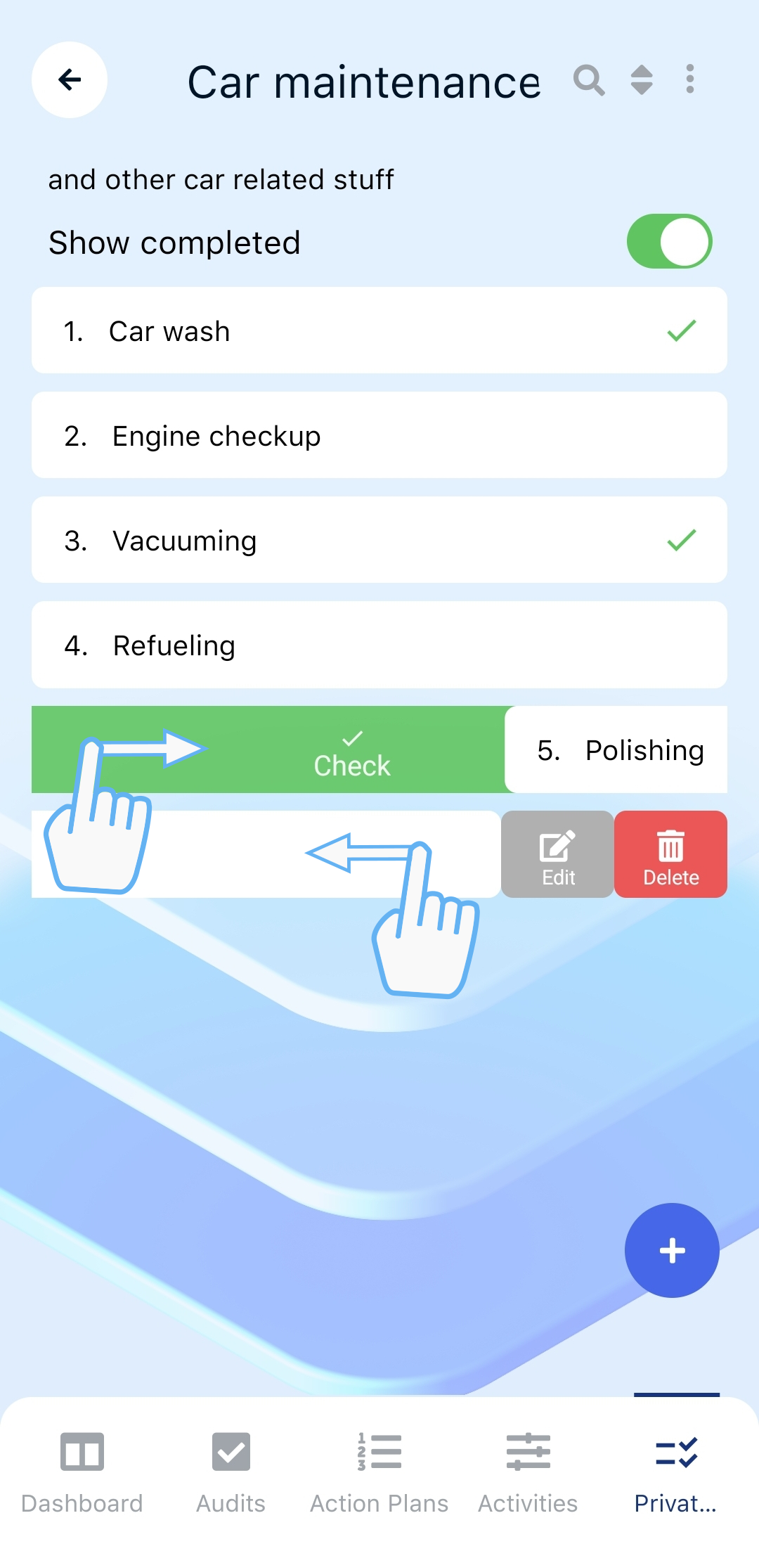 Task list view