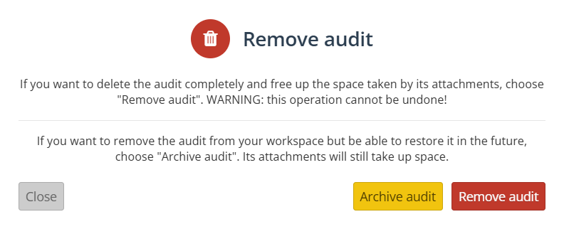 Deleting or archiving an audit prompt