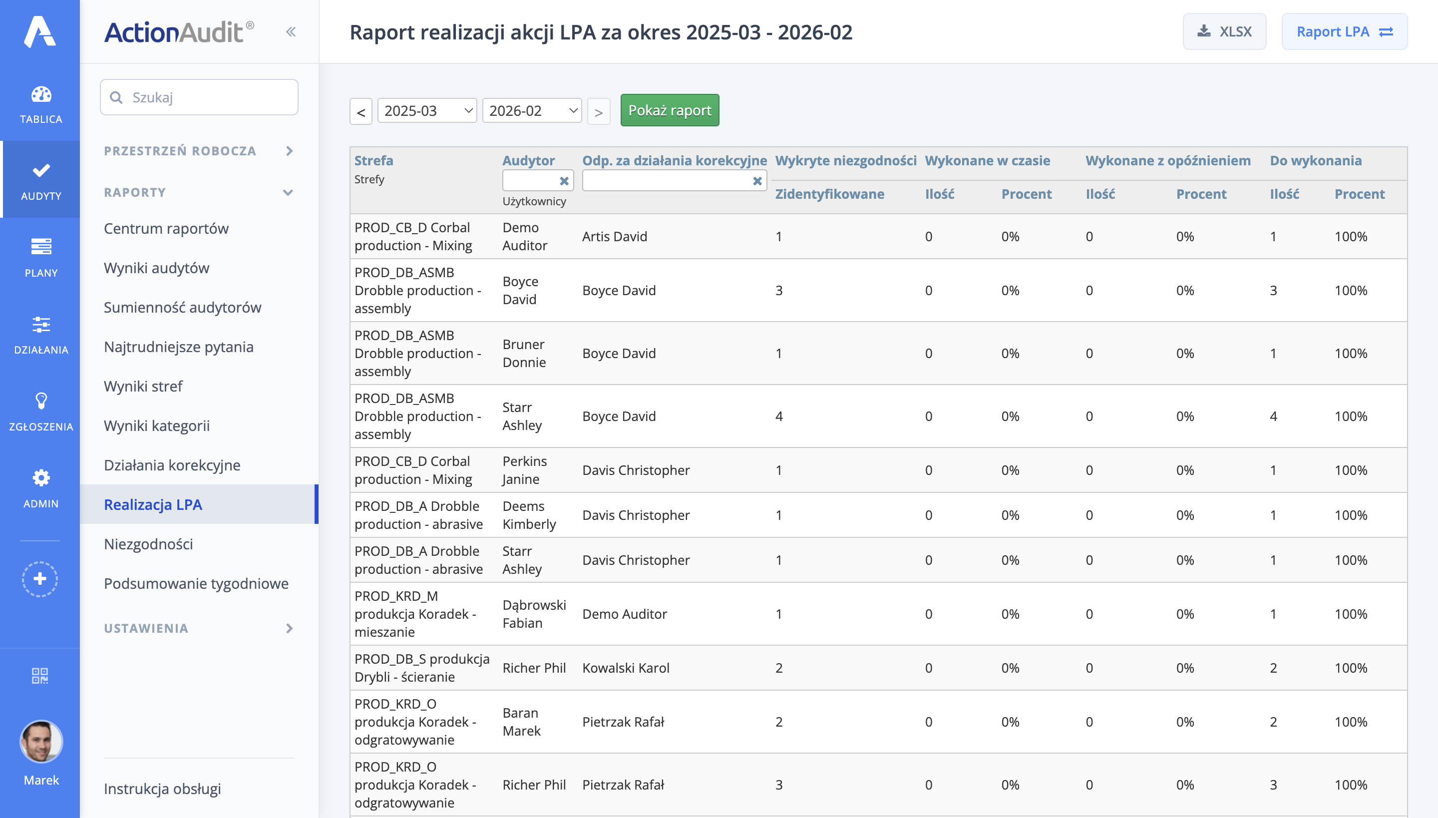 Raport realizacji LPA