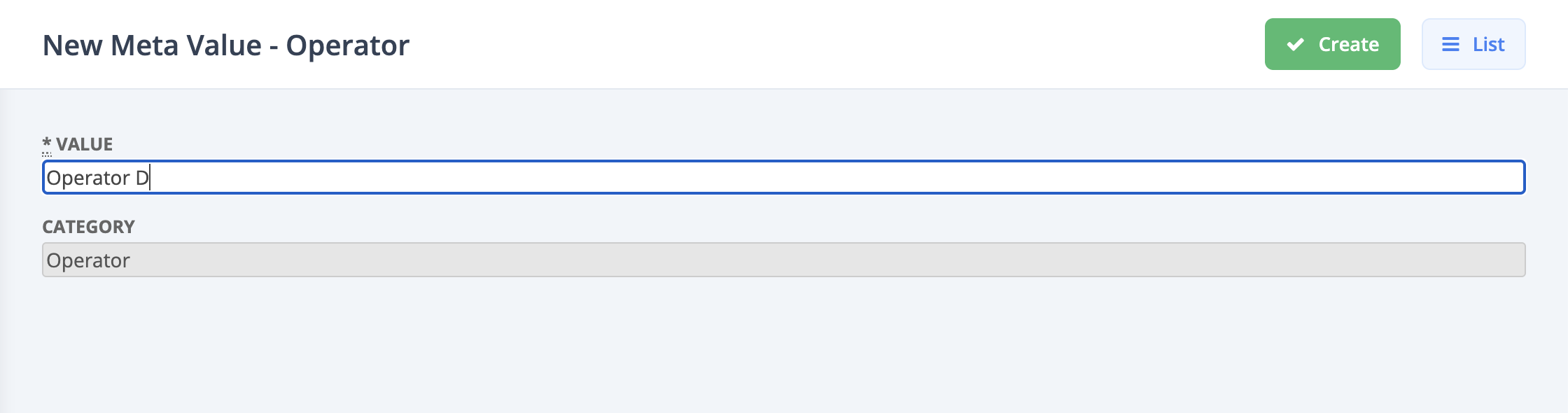 Adding a New Dictionary Value