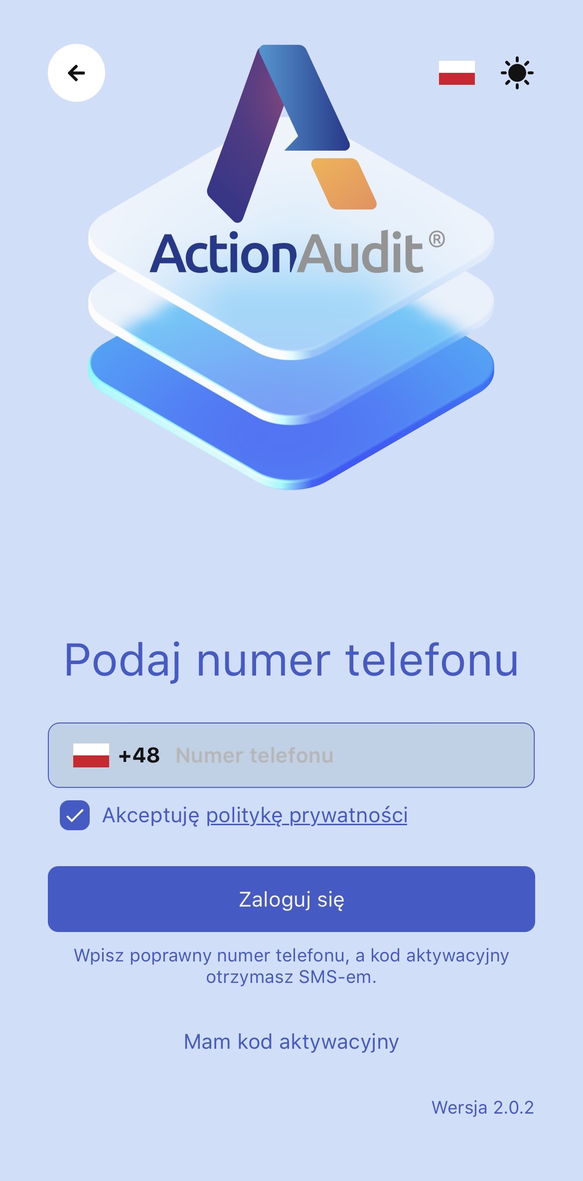 Logowanie do aplikacji