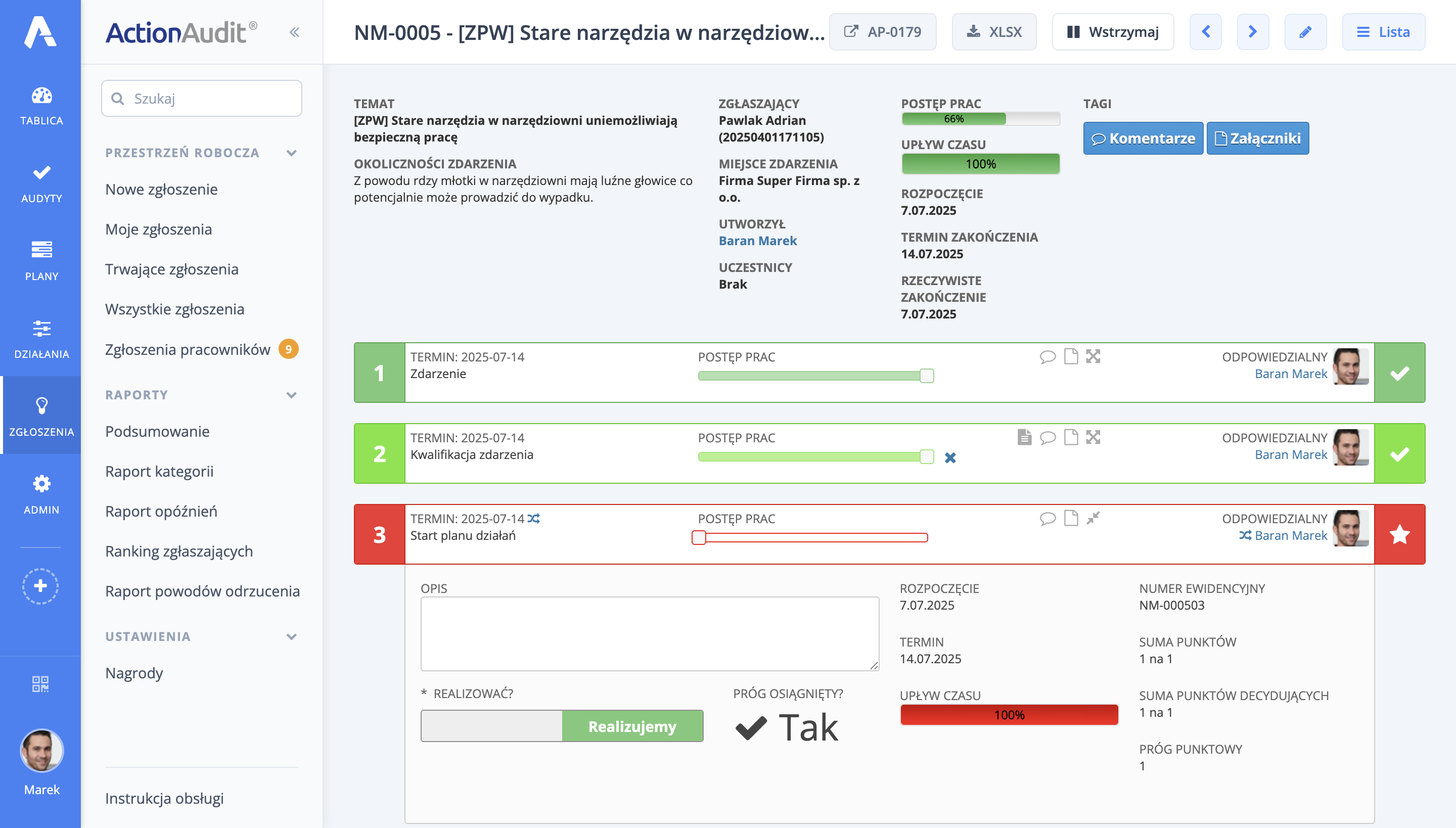 Szczegóły zgłoszenia