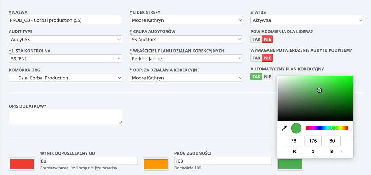 Zgodność audytu threshold